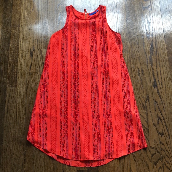 Bright Snakeskin Stripe Flowy Boho Sleeveless Crewneck Midi Dress - Picture 1 of 5